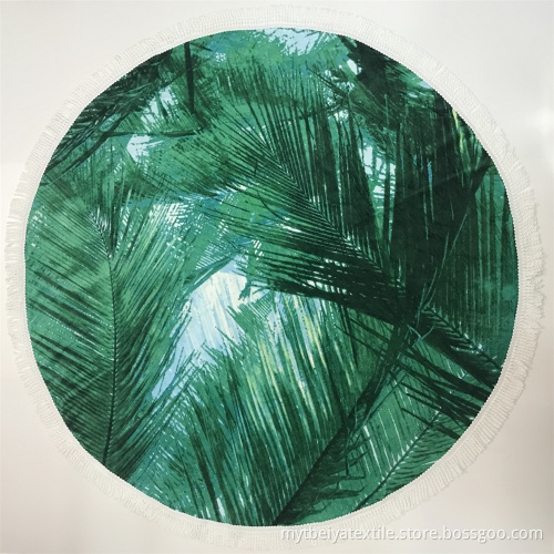 Customized Color Microfiber/Cotton Custom Printing Round Beach Towel